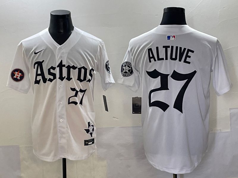 Men 2025 Houston Astros #27 Altuve White Five generations Joint Name Nike MLB Jersey style 11->houston astros->MLB Jersey